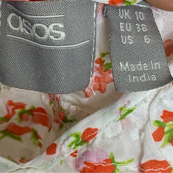 ) ASOS Floral Top Womens Size 6 Picnic Minimalist Cottagecore - Picture 3 of 10